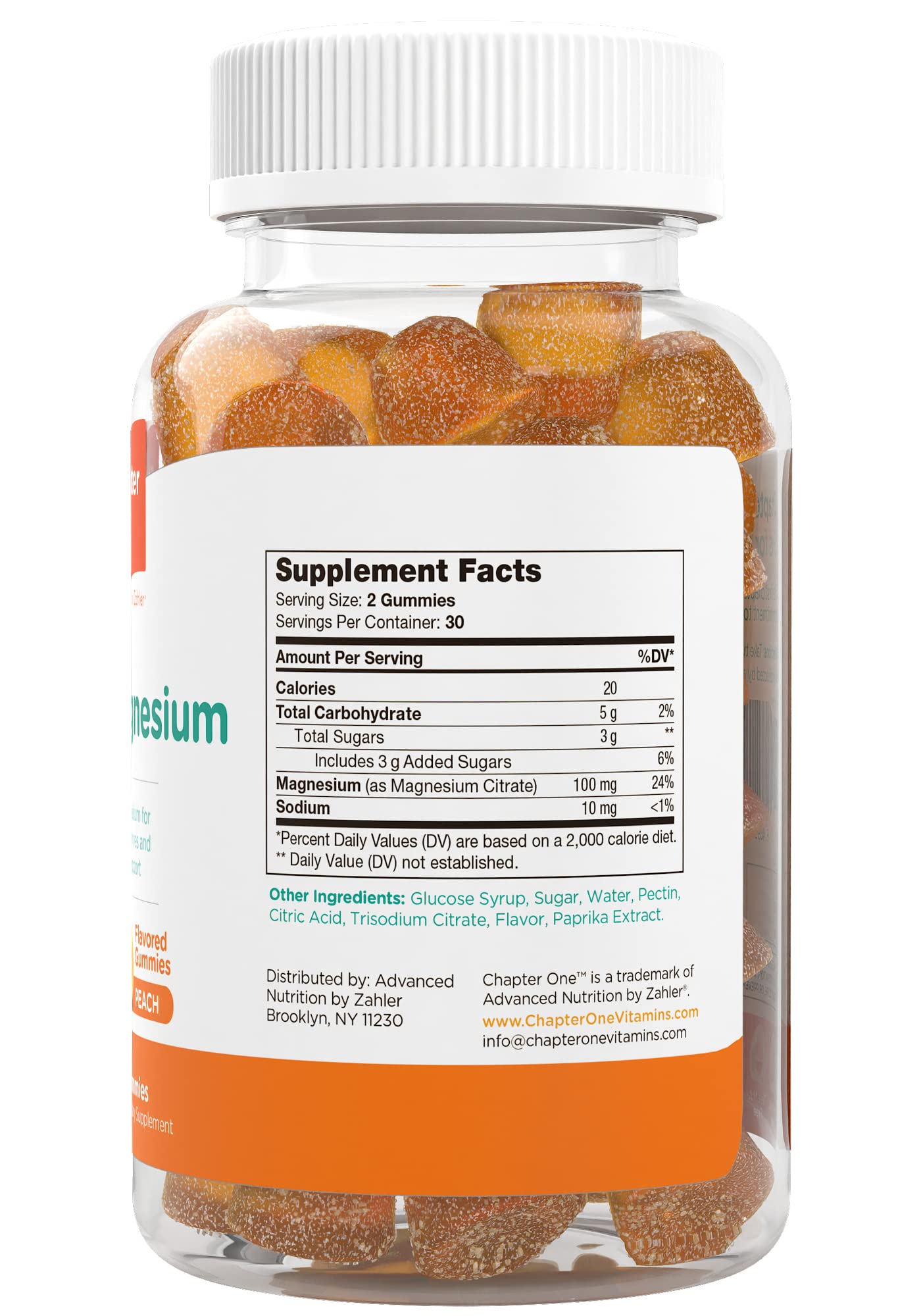 Chapter One Magnesium Gummies for Kids & Adults - Natural Calm Gummies - Calm Magnesium Citrate - Bone and Muscle Function Supplements for Kids & Adults - Mood Support, Kosher Apple Flavor (60) - Nirvana Guru