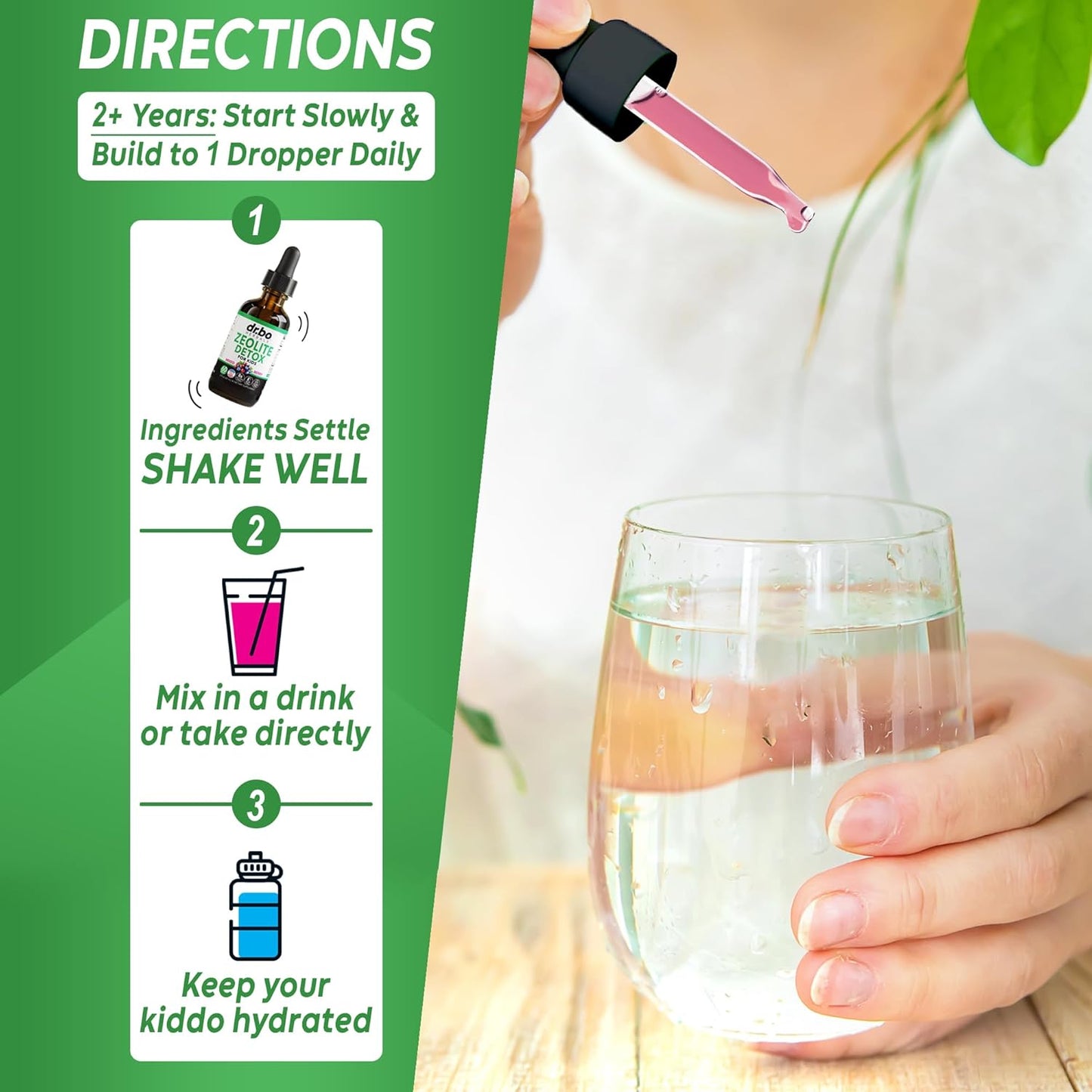 Zeolite Detox for Kids Liquid Drops - Advanced Clinoptilolite with Pure Vitamins B12 & D - Kids Gentle Body Daily Cleanse Focus & Speech Extra Clinoptilolite Zeolite Drops Detox Cleanse Supplement 2oz Nirvana Guru