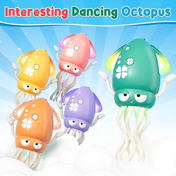Dancing Octopus Baby Toy, Electric Crawling Octopus Tummy Time Toy, Rechargeable Magic Dancing Music Squid Baby Toys for 3 4 5 Year Old Kids Boy Girl Birthday Gifts Christmas Stocking Stuffers(Green) nirvanaguru