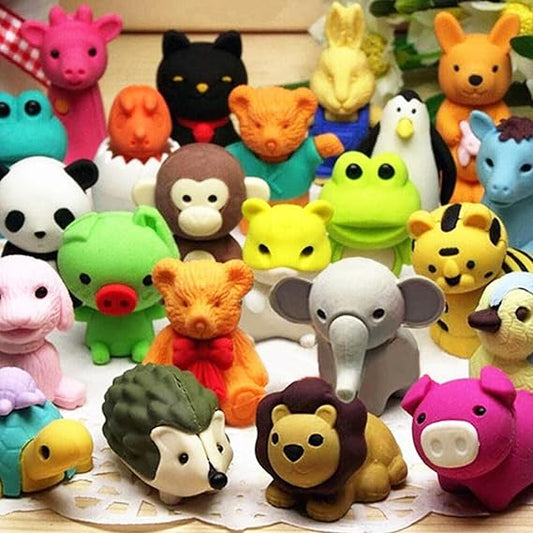60Pcs Animal Erasers Desk Pets for Kids Animal Pencil Erasers Bulk Puzzle Eraser Toys Gifts for Classroom Prizes,Game Reward,Treasure Box,Easter Egg Fillers,Goodie Bag Stuffers,Party Favors nirvanaguru