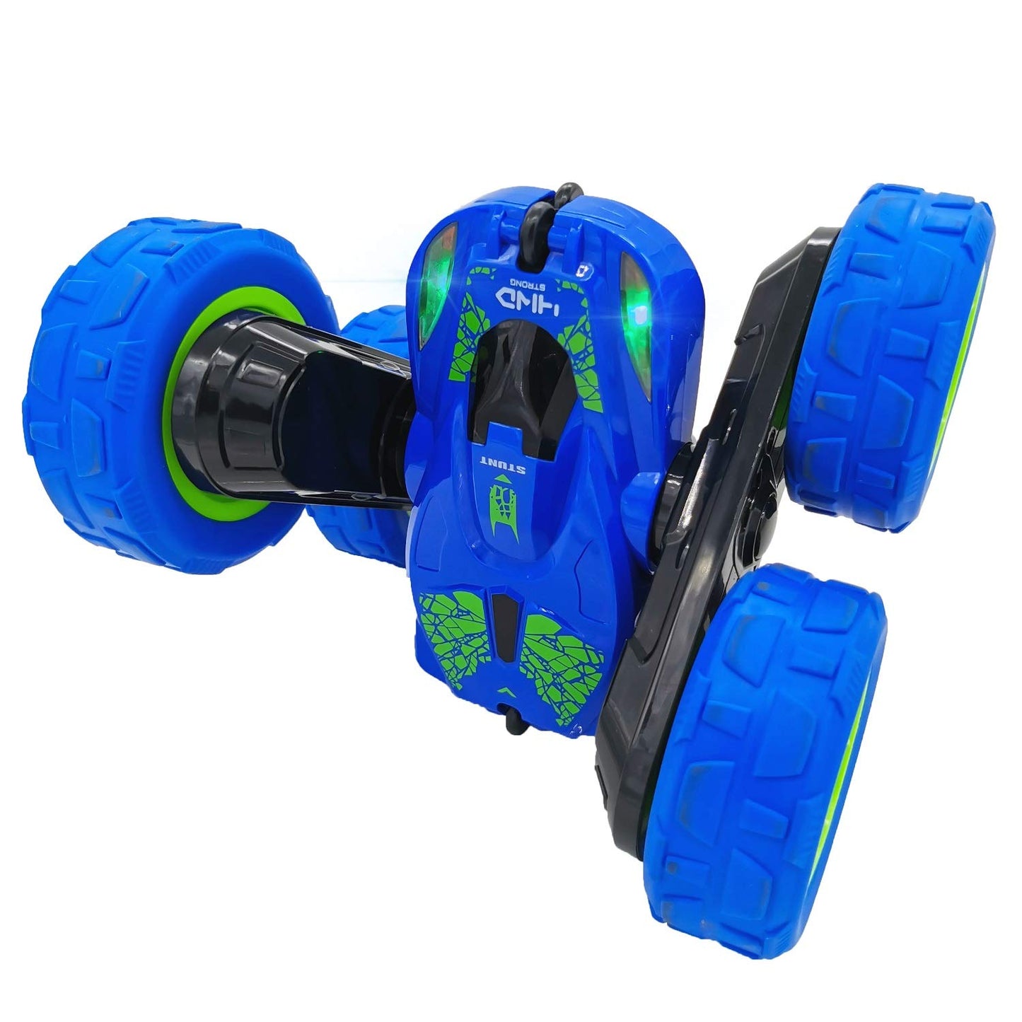 Threeking RC Stunt Cars Remote Control Car Double-Sided Driving 360-degree Flips Rotating Car Toy, Green Nirvana Guru