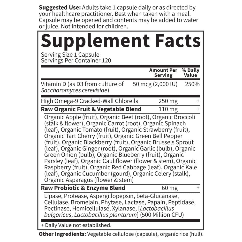 Garden of Life Vitamin D, Vitamin Code Raw D3, Vitamin D 2,000 IU, Raw Whole Food Vitamin D Supplements with Chlorella, Fruit, Veggies & Probiotics for Bone & Immune Health, 60 Vegetarian Capsules - Nirvana Guru