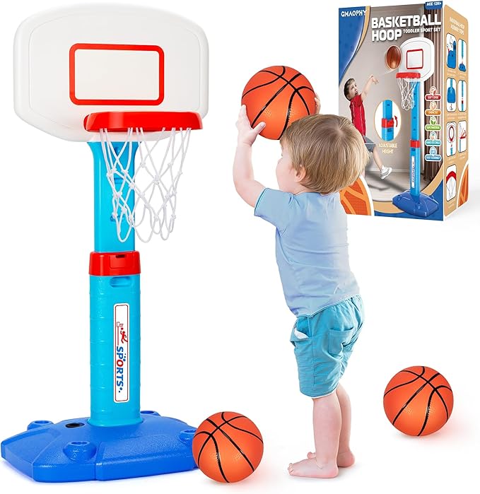 Toddler Basketball Hoop Indoor for Age 1-3, Adjustable Kids Basketball Hoops, Mini Basketball Hoop with 3 Balls for Outdoor Poolside, Birthday Christmas Sport Toys Gift for Baby Boys Girls Age 1 2 3 4 Nirvana Guru