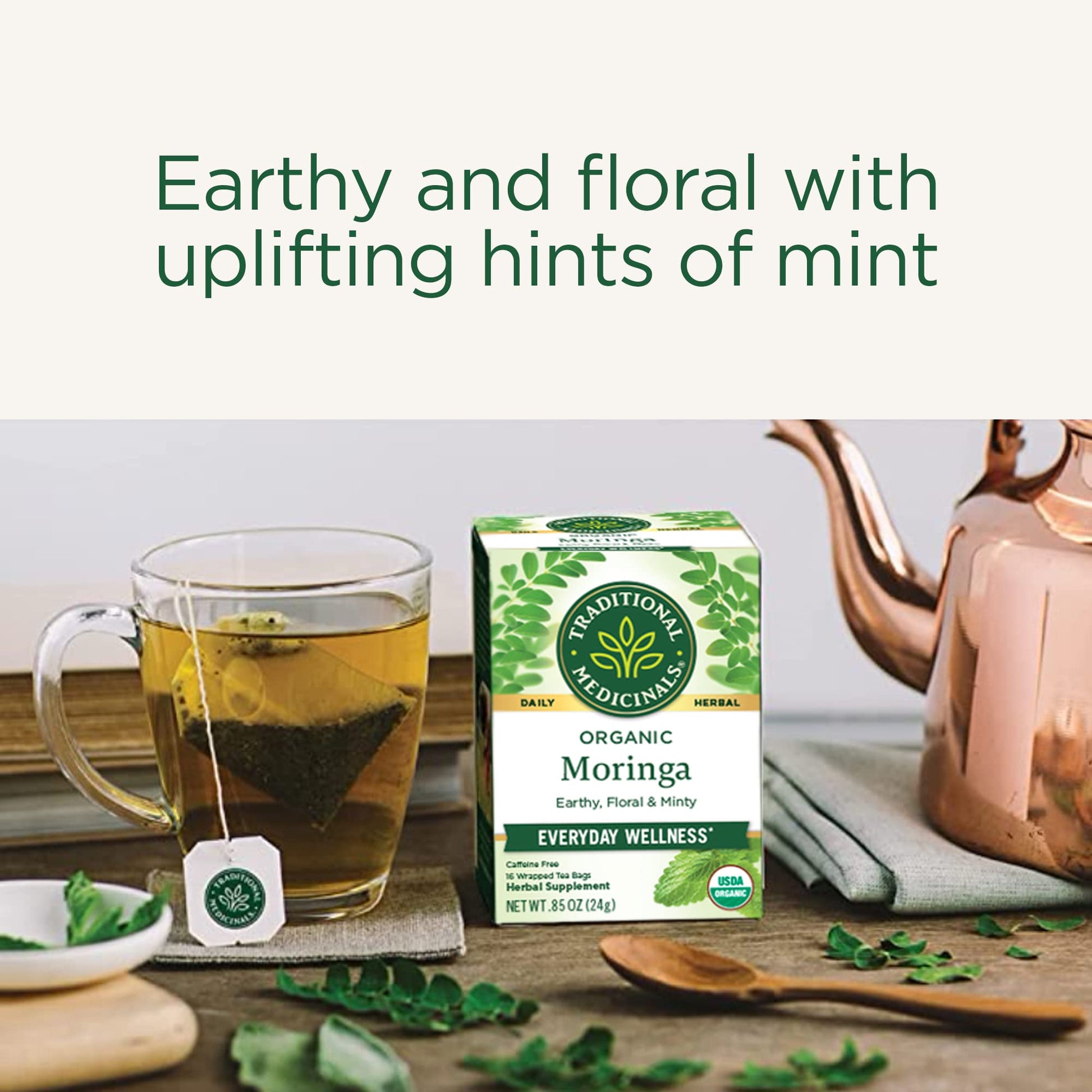 Traditional Medicinals Organic Red Clover, Caffeine Free, 16 Wrapped Tea Bags, 1.13 oz (32 g) - Nirvana Guru