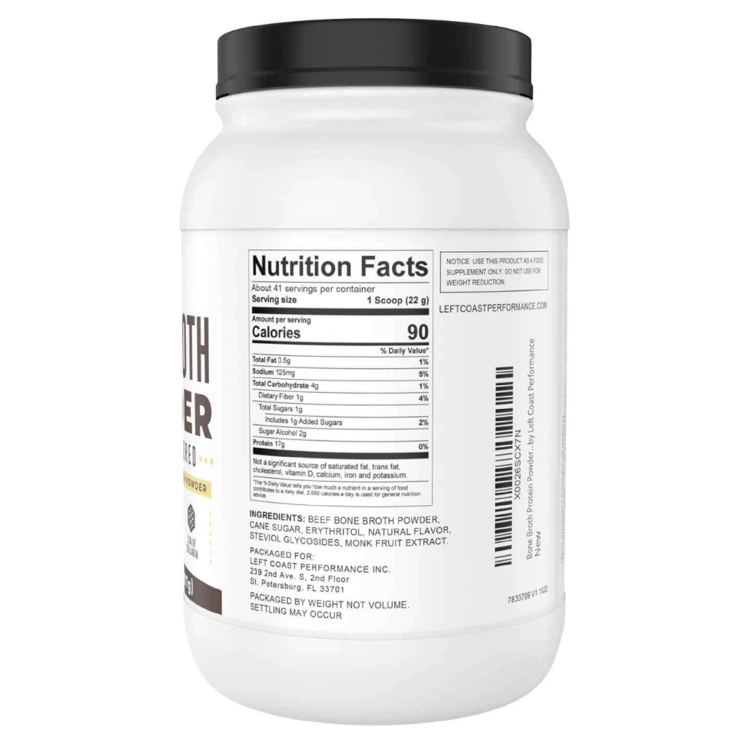 Bone Broth Protein Powder, Chocolate, Grass Fed 2lbs, 42 servings 16g protein, 13g Collagen. Low Carb, 2 net Carb, Dairy Free, Keto Friendly Bone Broth Protein Supplement with Collagen Types I & III - Nirvana Guru