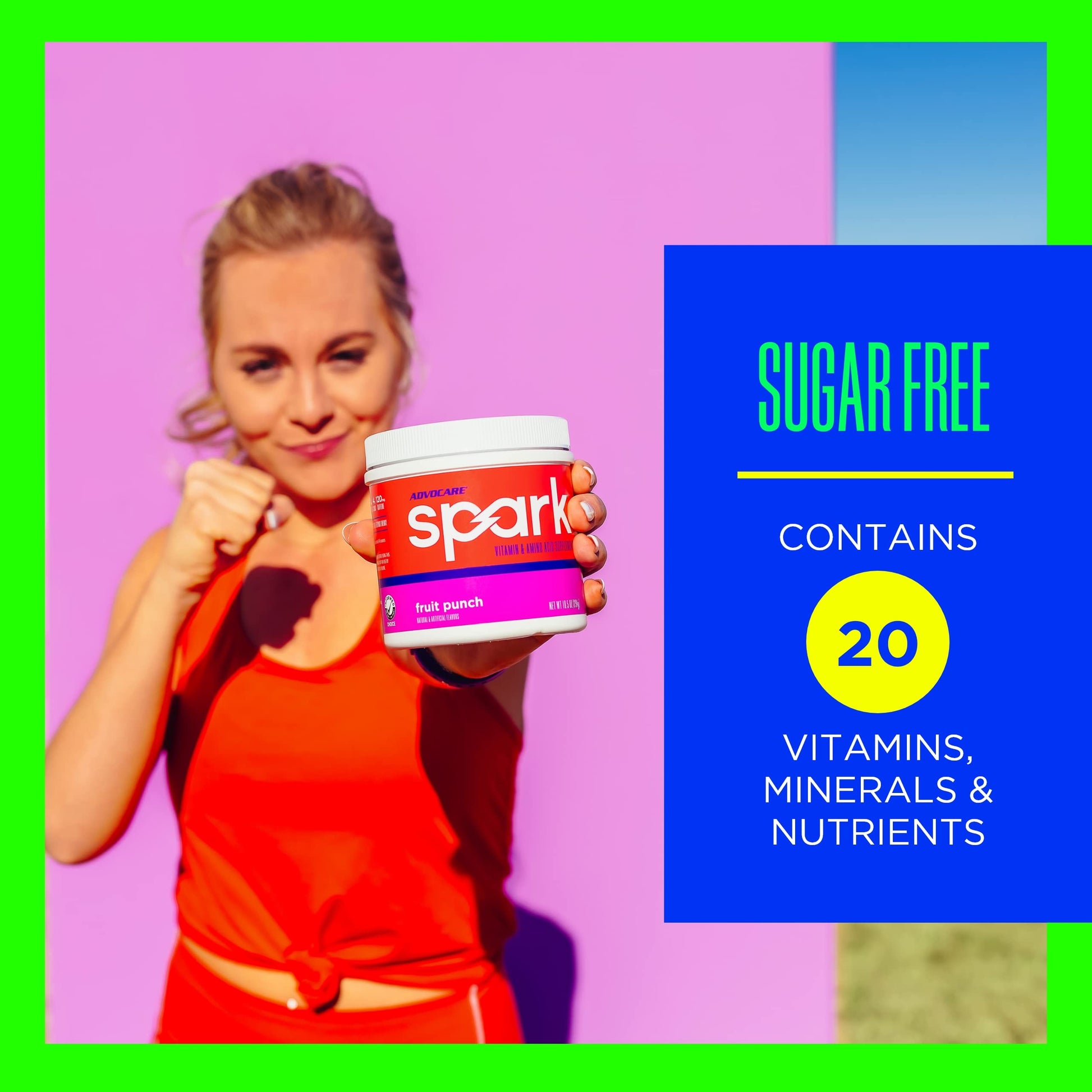 AdvoCare Spark Vitamin & Amino Acid Supplement - Focus & Energy Drink Powder Mix with Vitamin A, B-6, C & E - Also Includes L-Carnitine & L-Tyrosine - Fruit Punch - 10.5 oz Nirvana Guru