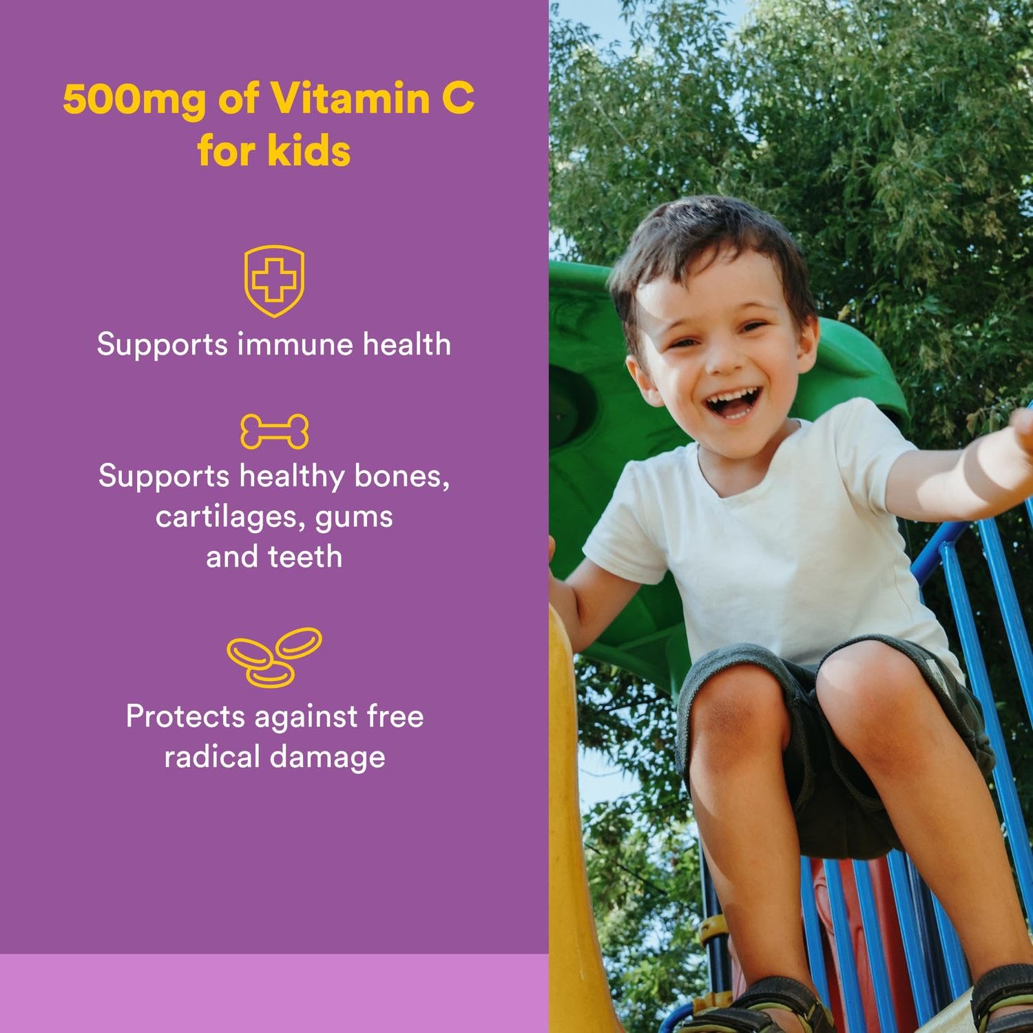 Natural Factors, Kids Chewable Vitamin C 500 mg, Supports Immune Health, Bones, Teeth and Gums, Tangy Orange, 180 Count (Pack of 1) - Nirvana Guru