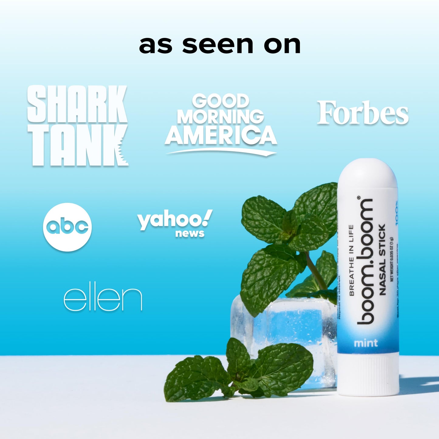 BoomBoom Nasal Stick | Vapor Flow Technology | Cool Refreshing Sensation | Natural Mood Boost | Simple Ingredients | Essential Oils + Menthol Inhaler (Mint, Wintermint, Tropical, Lavender) Nirvana Guru