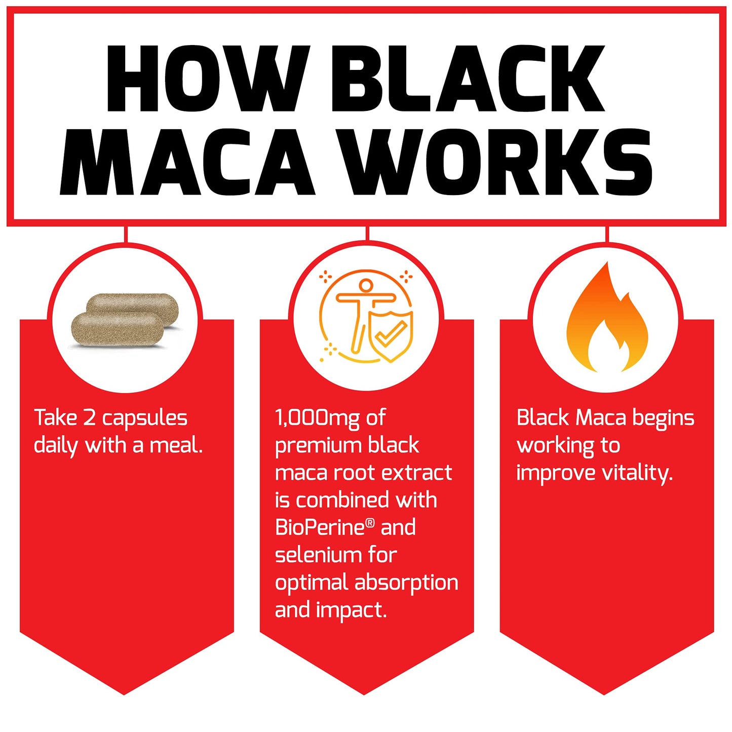 Force Factor Maca Max, Maca Root Capsules to Maximize Vitality & Performance, Made with Black Maca, Red Maca, & Yellow Maca Powder, Maca Root Powder, 2000mg, 120 Capsules