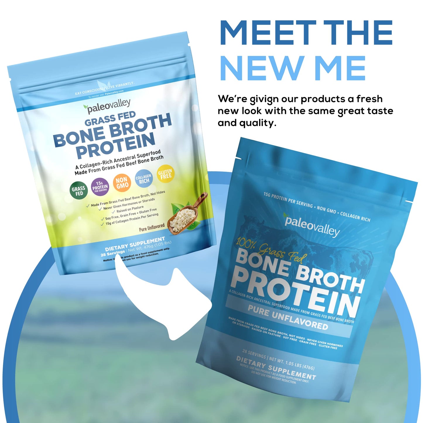 Paleovalley 100% Grass Fed Beef Bone Broth Protein Powder - Rich in Collagen Peptides for Hair, Skin, Gut Health, Bone and Joint Support - 28 Servings, 15g Protein Per Serving - No Gluten or GMOs - Nirvana Guru