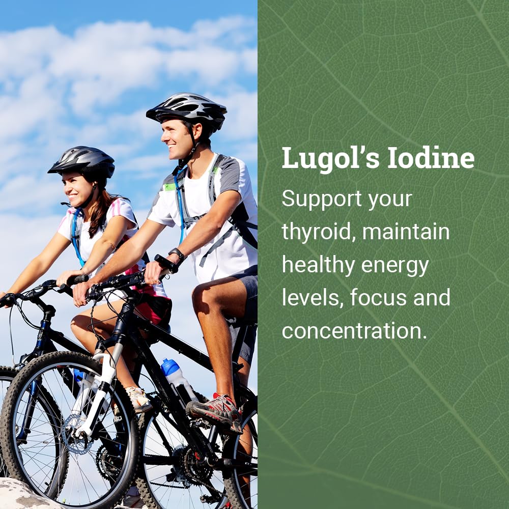 Organic Lugol's Iodine, Iodine and Potassium Iodide 2% Solution 3000 mcg - Liquid Supplement Drops for Thyroid Support for Women & Men, Metabolism Health, Detox Boost - Non-GMO, 395 Servings (2 Oz) Nirvana Guru