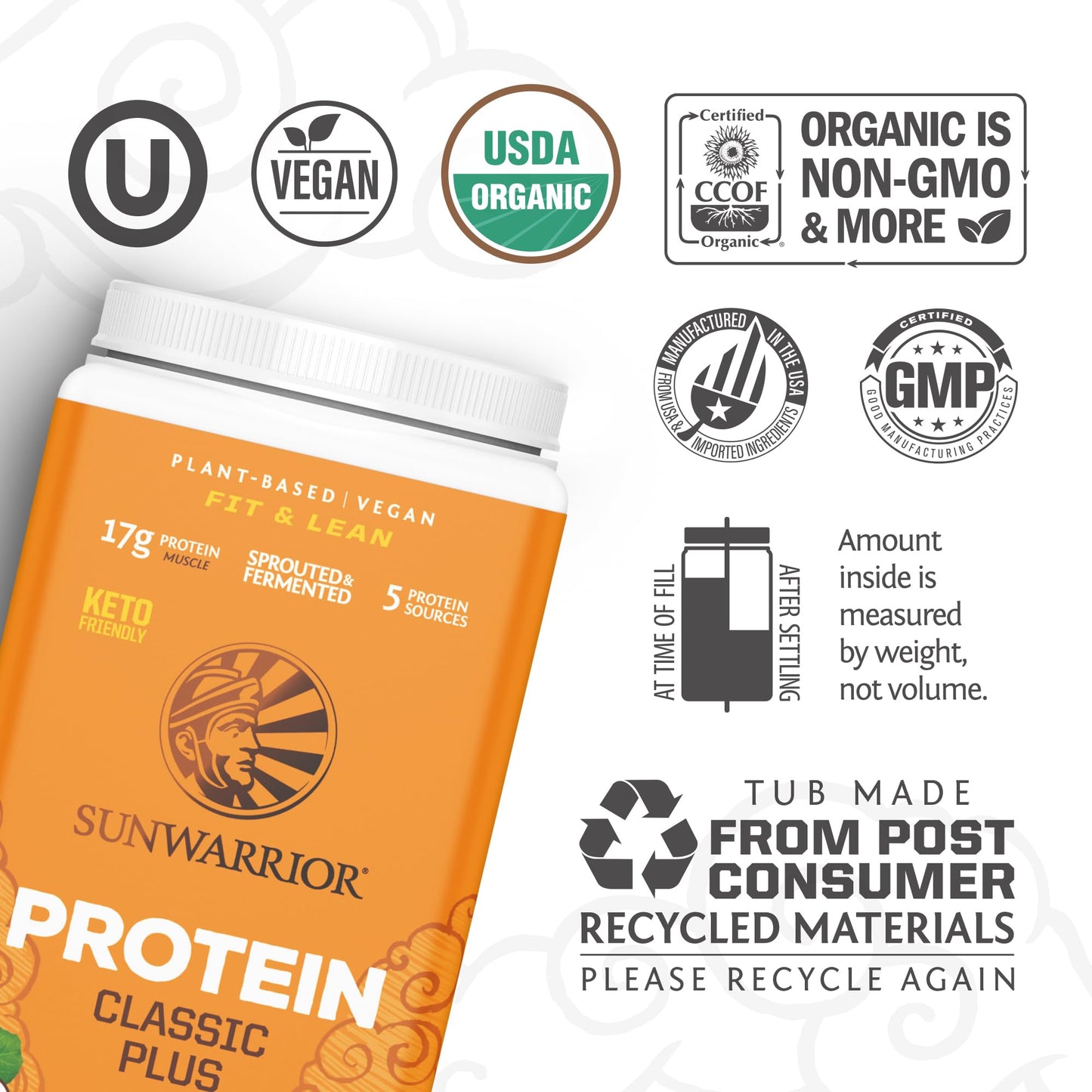 Brown Rice Protein Powder with Bcaa & Amino Acids Raw Rice Protein Shake Gluten Free Low Carb Dairy Free | Plant Based Classic Sprouted Brown Rice Protein Powder Natural 375g by Sunwarrior - Nirvana Guru