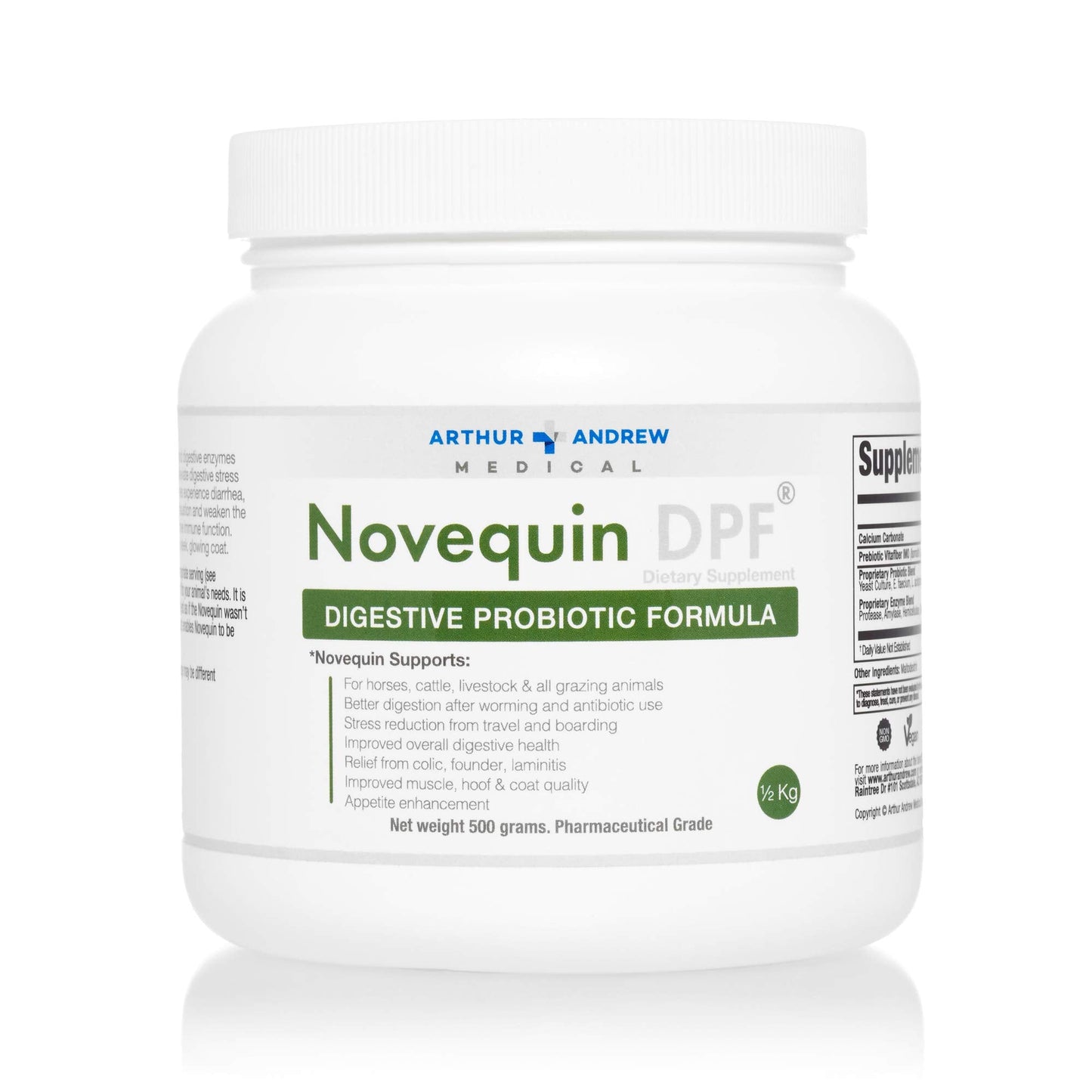 Arthur Andrew Medical, Novequin DPF, Digestive Probiotic Formula for Large Animals, Prebiotics, Probiotics, and Enzymes, Non-GMO, 1000 Grams Nirvana Guru