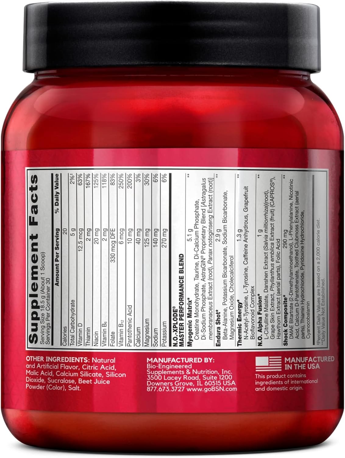 BSN N.O.-XPLODE Pre Workout Powder, Energy Supplement for Men and Women with Creatine and Beta-Alanine, Flavor: Fruit Punch, 30 Servings Nirvana Guru