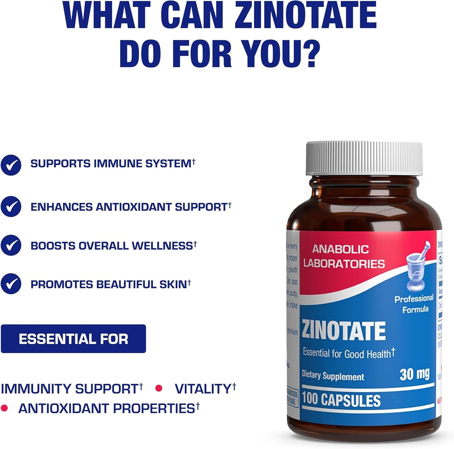 Chelated Zinc Picolinate 30mg - Clinically Formulated High Potency Zinc Supplement for Women & Men for Healthy Skin Bone & Immune System Support - Vegan Non-GMO & Easy to Swallow - 100 Servings Nirvana Guru