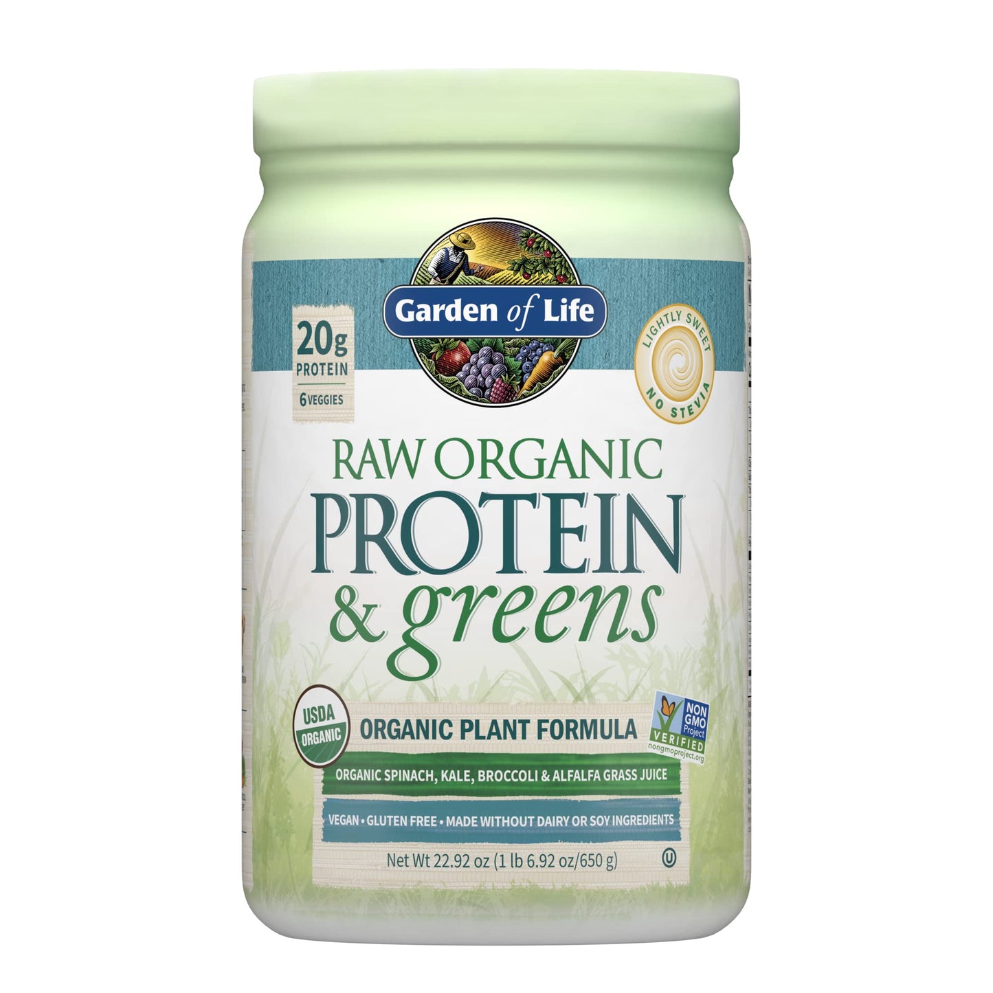 Garden of Life Raw Organic Protein & Greens - Vanilla - Vegan Protein Powder for Women and Men, Plant Protein, Pea Protein, Greens & Probiotics - Dairy Free, Gluten Free Low Carb Shake, 20 Servings - Nirvana Guru