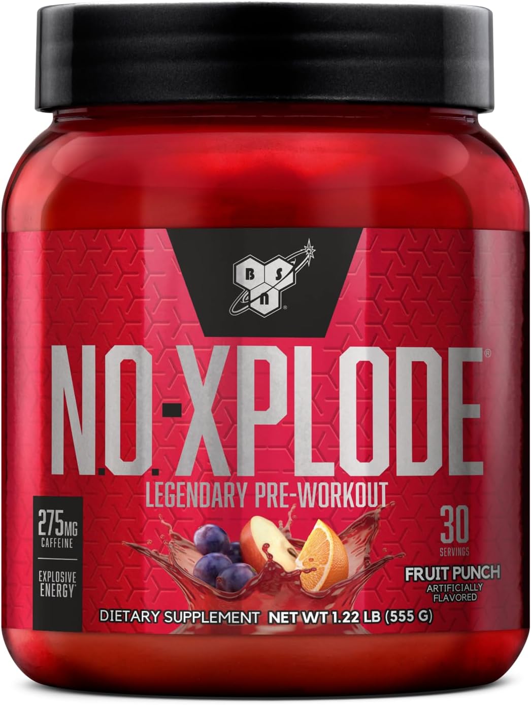 BSN N.O.-XPLODE Pre Workout Powder, Energy Supplement for Men and Women with Creatine and Beta-Alanine, Flavor: Fruit Punch, 30 Servings Nirvana Guru