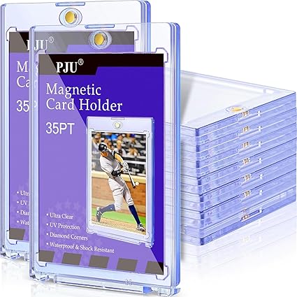 30ct Magnetic Card Holder, 35pt One Card Holder Touch for Trading Cards, U-V Protection Magnetic Card Case for Baseball Cards, Card Protectors Hard Plastic, Display Case for Game Cards, Sports Cards nirvanaguru