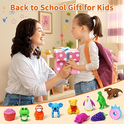 70 Pack Animal Erasers for Kids Bulk Desk Pets Classroom Prizes Treasure Box Toys for Classroom Supplies, 3D Puzzle Mini Erasers Pencil Eraser Back to School Supplies for Kids Party Favors (Random) nirvanaguru