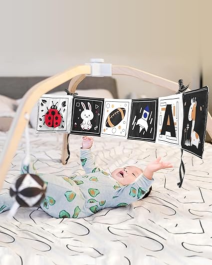 Infinno High Contrast Baby Toys for Newborn, Tummy Time Mirror Black and White Toys for 0-6 Months, Visual Sensory for Infant 0-3-6 Months, Newborn Baby Registry Essential Stuffers nirvanaguru