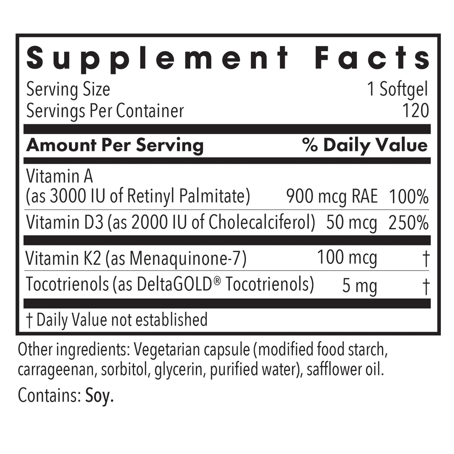 Allergy Research Group Vitamin D3 Complete - Vitamin D3 and K2 Supplement, Daily Balance, with Vitamin A, DeltaGold Tocotrienols, High Potency, Veggie Softgels - 60 Count Nirvana Guru