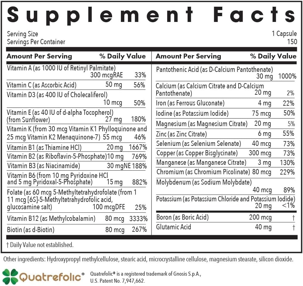Allergy Research Group Multi-Vi-Min Supplement - Multivitamin for Men & Women, with Iron, Daily Vitamins, for Adults, High Potency, Bioavailable, Vegetarian Capsules - 150 Count Nirvana Guru