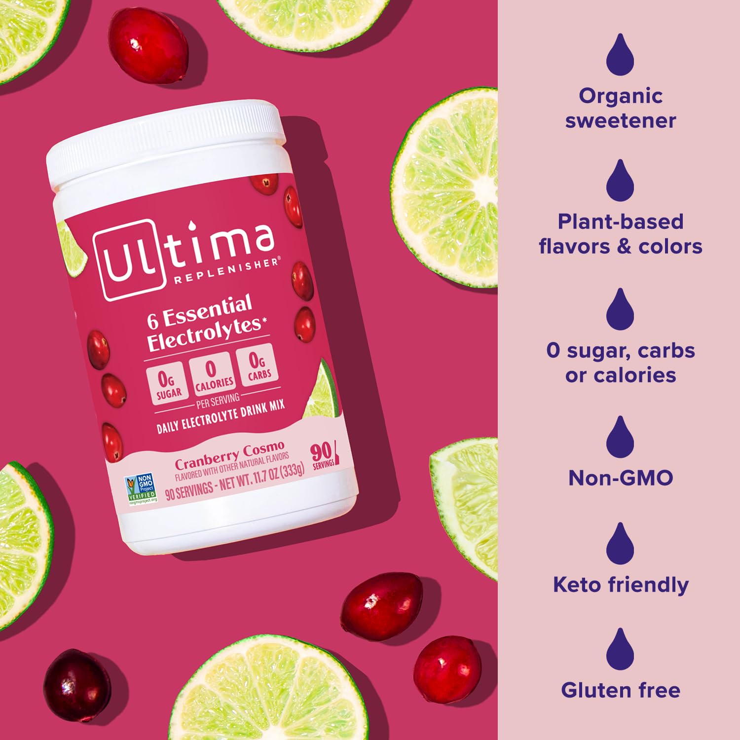 Ultima Replenisher Daily Electrolyte Powder Drink Mix – Sugar Free – Lemonade, 90 Servings – Hydration Powder with 6 Key Electrolytes and Trace Minerals – Keto Friendly, Vegan, Non-GMO - Nirvana Guru
