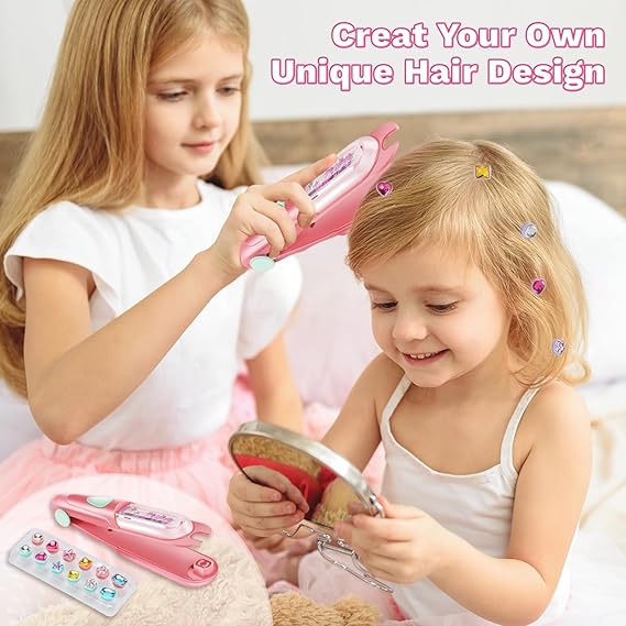 Hair Gem Stamper Kit, Bling Hair Jewels for Girls Toys, Hair Styling Tool with Reusable Shining Diamonds, Birthday Gifts Toys for Girls Ages 3 4 5 6 8-12 nirvanaguru