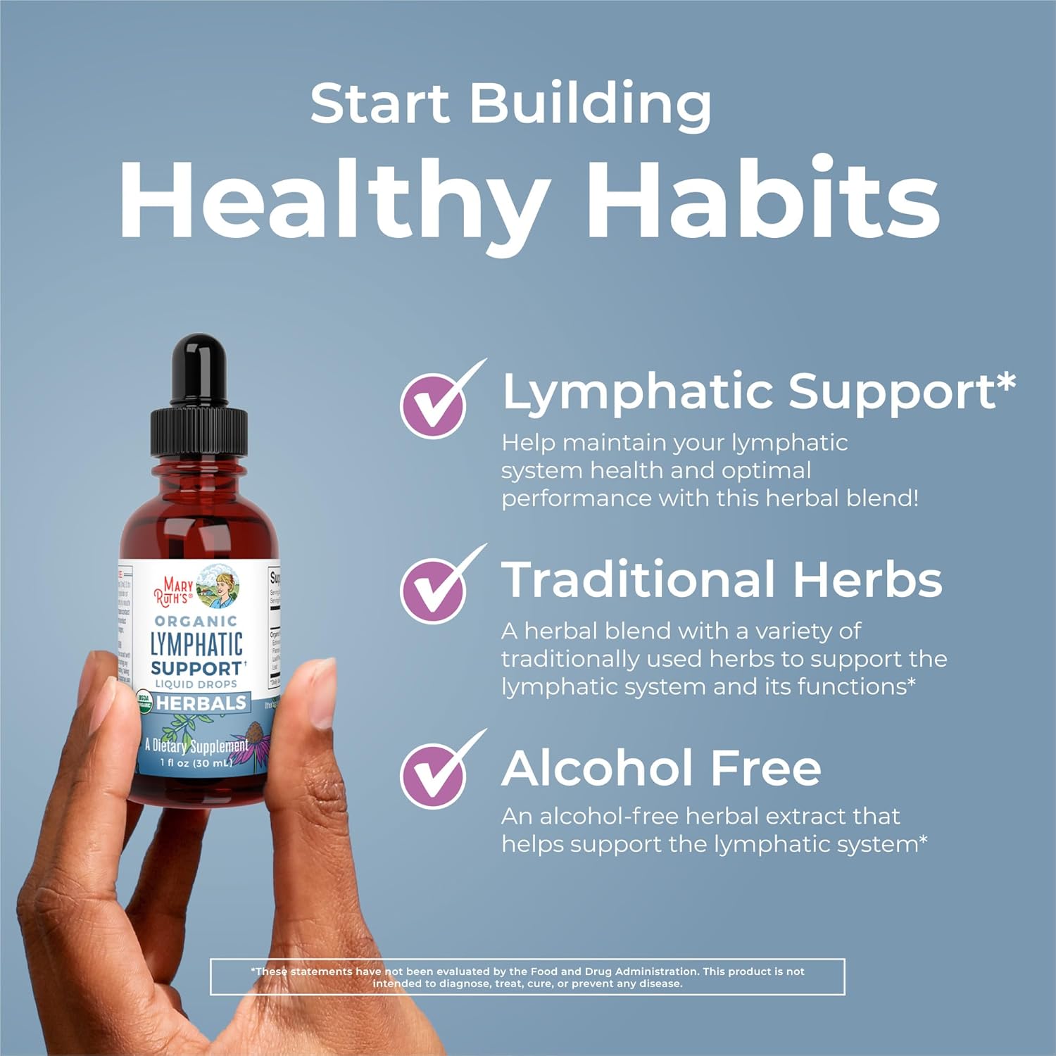 Lymphatic Support Drops by MaryRuth's | USDA Organic Lymphatic Cleanse Immune Support Supplement| Lymphatic Support with Echinacea & Elderberry | Blue Vervain | Vegan | Non-GMO | 30 Servings - Nirvana Guru
