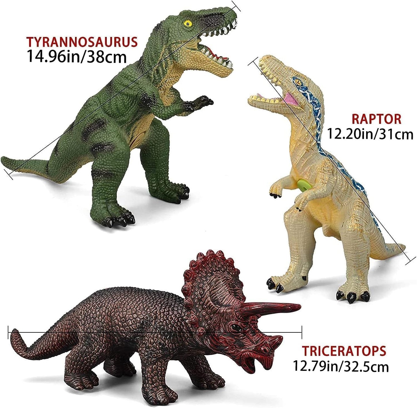 6 Piece Jumbo Dinosaur Toys for Kids 3-5 and Toddlers, Large Soft Dinosaur Toys for Lovers - Perfect Party Favors, Birthday Gifts Nirvana Guru