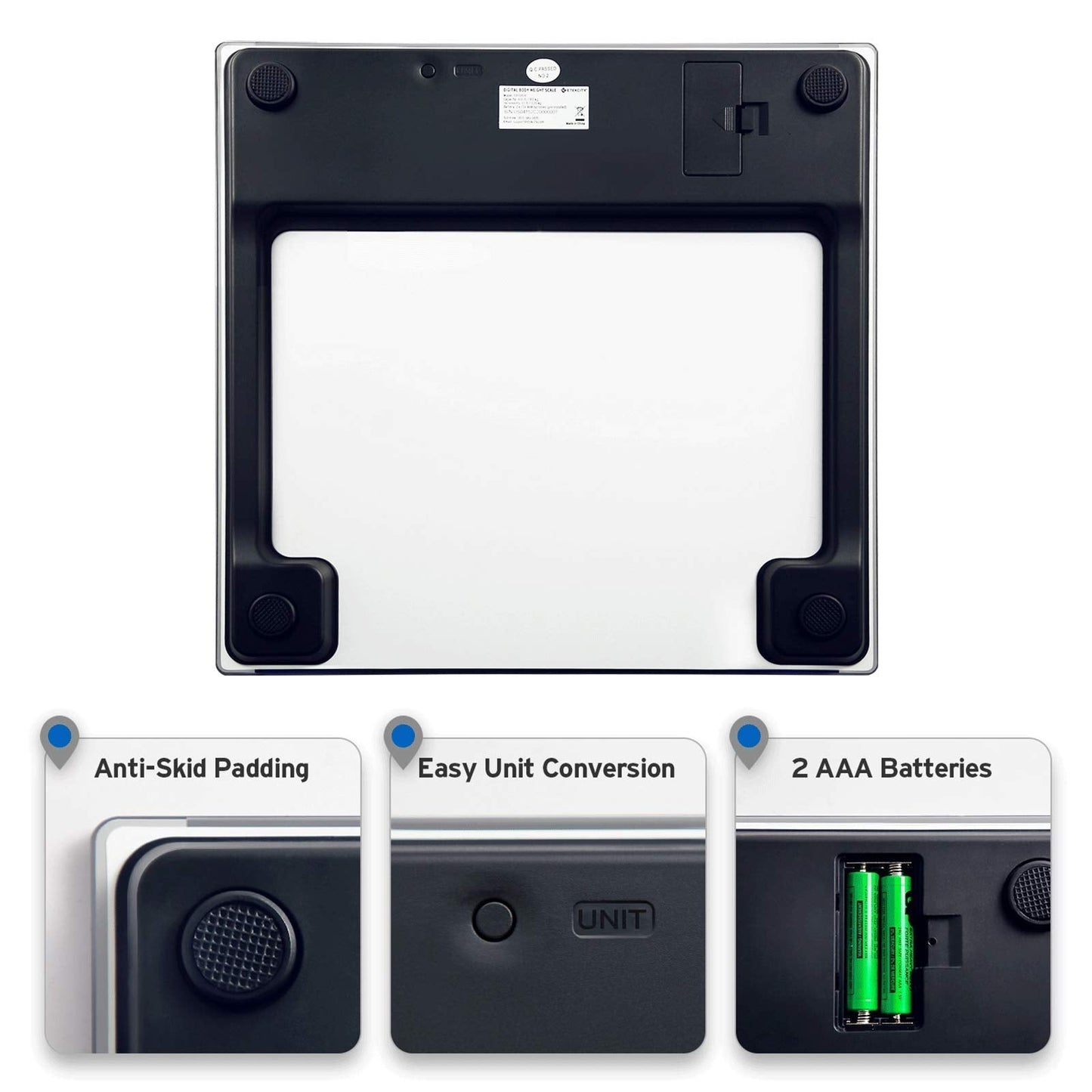 Etekcity Digital Body Weight Bathroom Scale, Large Blue LCD Backlight Display, High Precision Measurements,6mm Tempered Glass, 400 Pounds Nirvana Guru