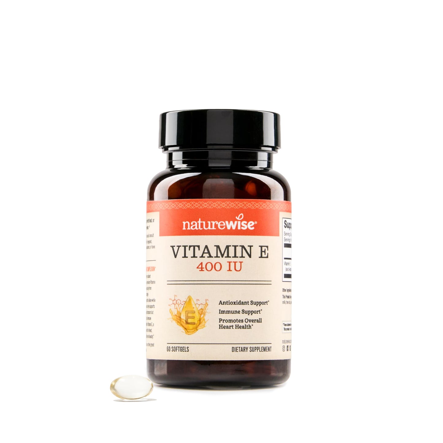 NatureWise Vitamin E 400 IU Softgels (180mg DL-Alpha) - Dairy, Gluten & Soy Free - Antioxidant-Rich Dietary Supplement for Skin, Heart, and Immune Health Support - 4-Month Supply, 120 Count Nirvana Guru