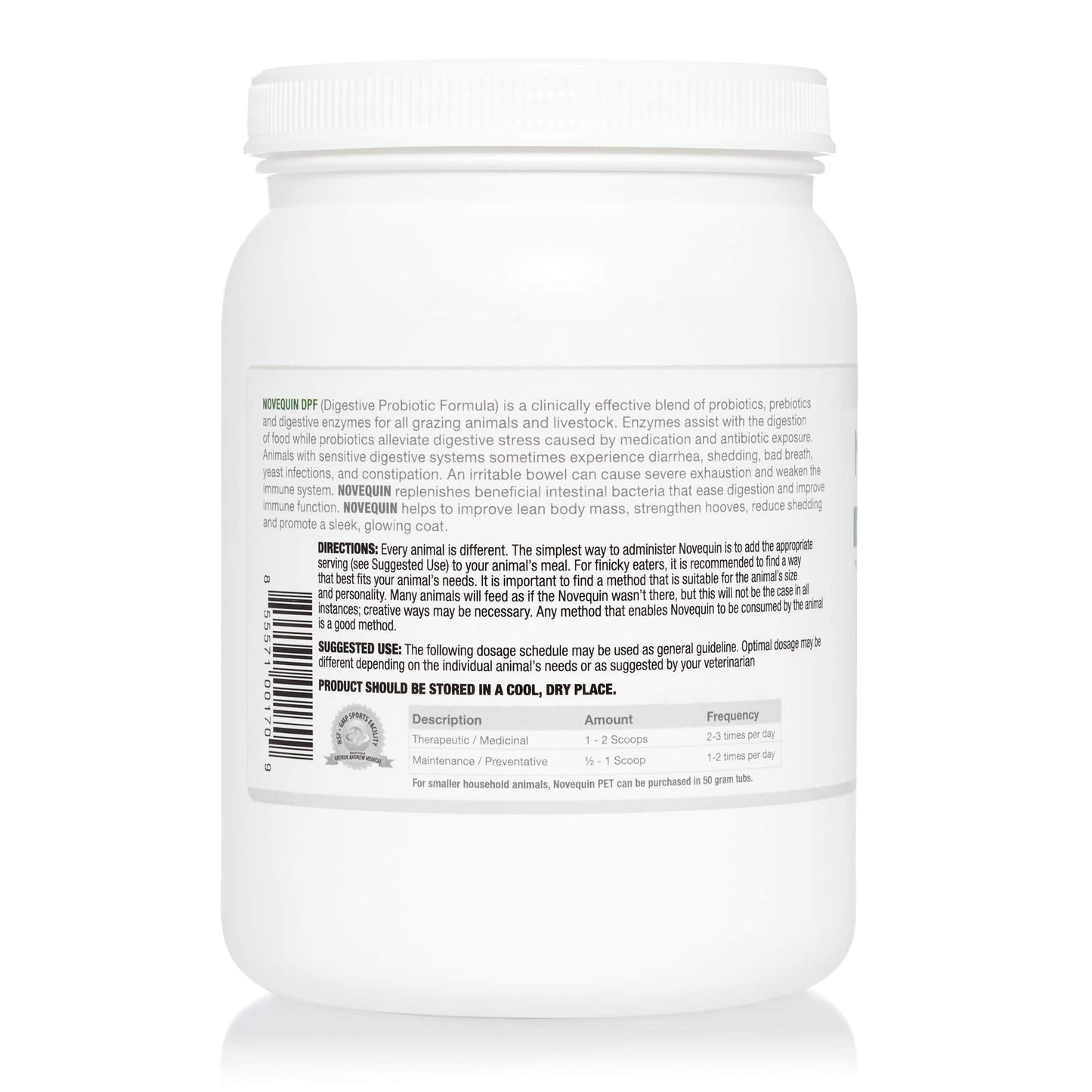 Arthur Andrew Medical, Novequin DPF, Digestive Probiotic Formula for Large Animals, Prebiotics, Probiotics, and Enzymes, Non-GMO, 1000 Grams Nirvana Guru