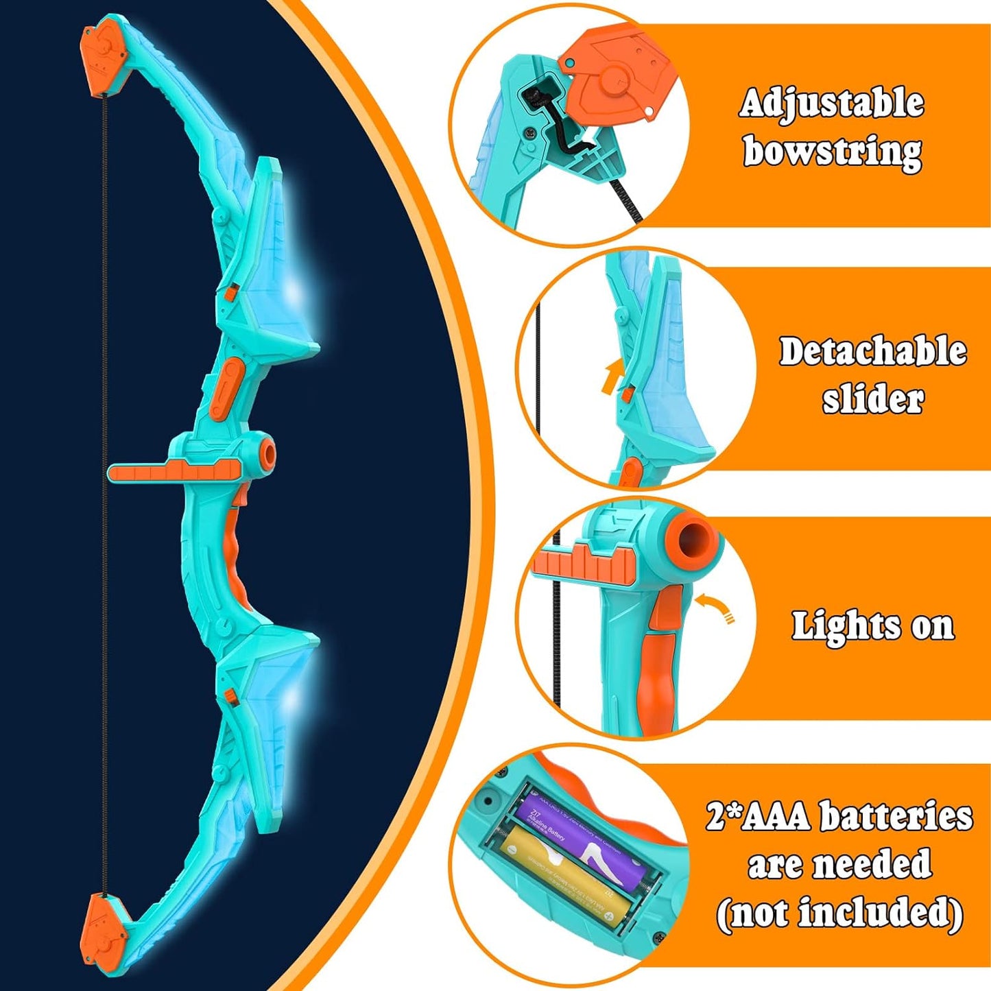 2 Pack Bow and Arrow Set for Kids, Light Up Archery Set with 14 Suction Cup Arrows, Archery Targets Outdoor Games for Kids Ages 4-8 8-12, Birthday Gifts Toys for 5 6 7 8 9 10 11 12 Year Old Boys Girls Nirvana Guru