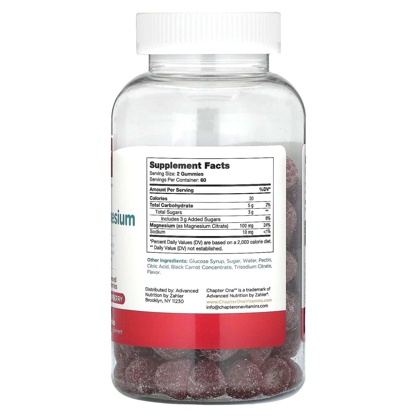 Chapter One Magnesium Gummies for Kids & Adults - Natural Calm Gummies - Calm Magnesium Citrate - Bone and Muscle Function Supplements for Kids & Adults - Mood Support, Kosher Apple Flavor (60) - Nirvana Guru