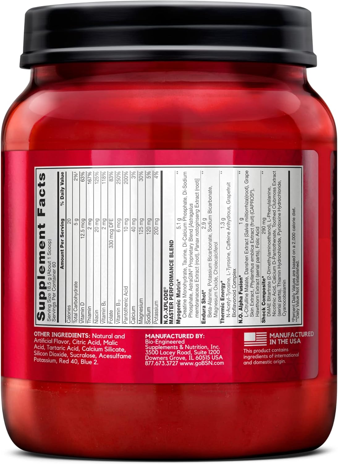 BSN N.O.-XPLODE Pre Workout Powder, Energy Supplement for Men and Women with Creatine and Beta-Alanine, Flavor: Fruit Punch, 30 Servings Nirvana Guru