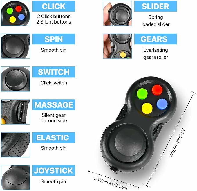 5PC Fidget Toys Adults Set Fidgets for Classroom Must Have Autism Sensory Pack Figette Cube ADHD Special Treasure Prize Tool Stress Relief Desk Cool Gadget for Kids Teen Christmas Stocking Stuffer nirvanaguru