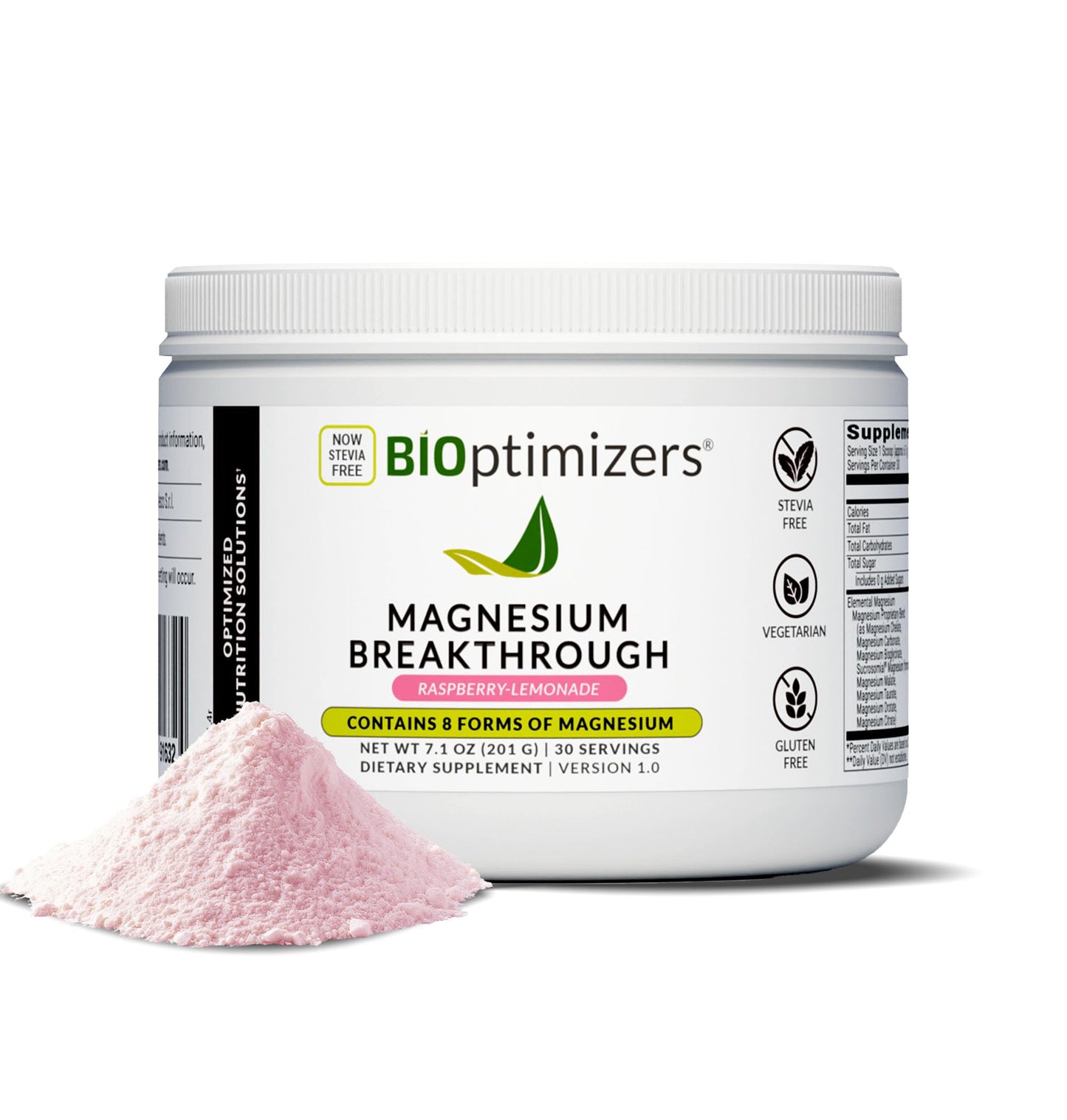 BIOptimizers Magnesium Breakthrough Drink - 8 Forms of Magnesium, Electrolytes, Sleep Health, Stress, Muscle Recovery, Heart Support | Glycinate, Citrate, Malate- Raspberry Lemon Nirvana Guru