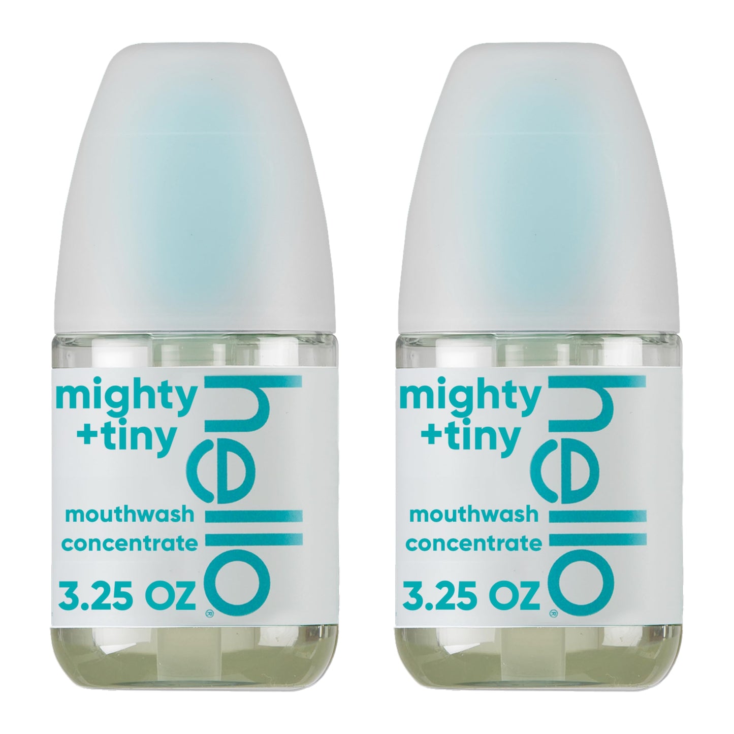 Hello Fresh Mint Mouthwash Concentrate, Alcohol Free for Bad Breath, Travel Size Mouthwash Made with Coconut Oil and Tea Tree Oil, Helps Freshen Breath, 2 Pack, 3.25 Oz Pump Bottles Nirvana Guru