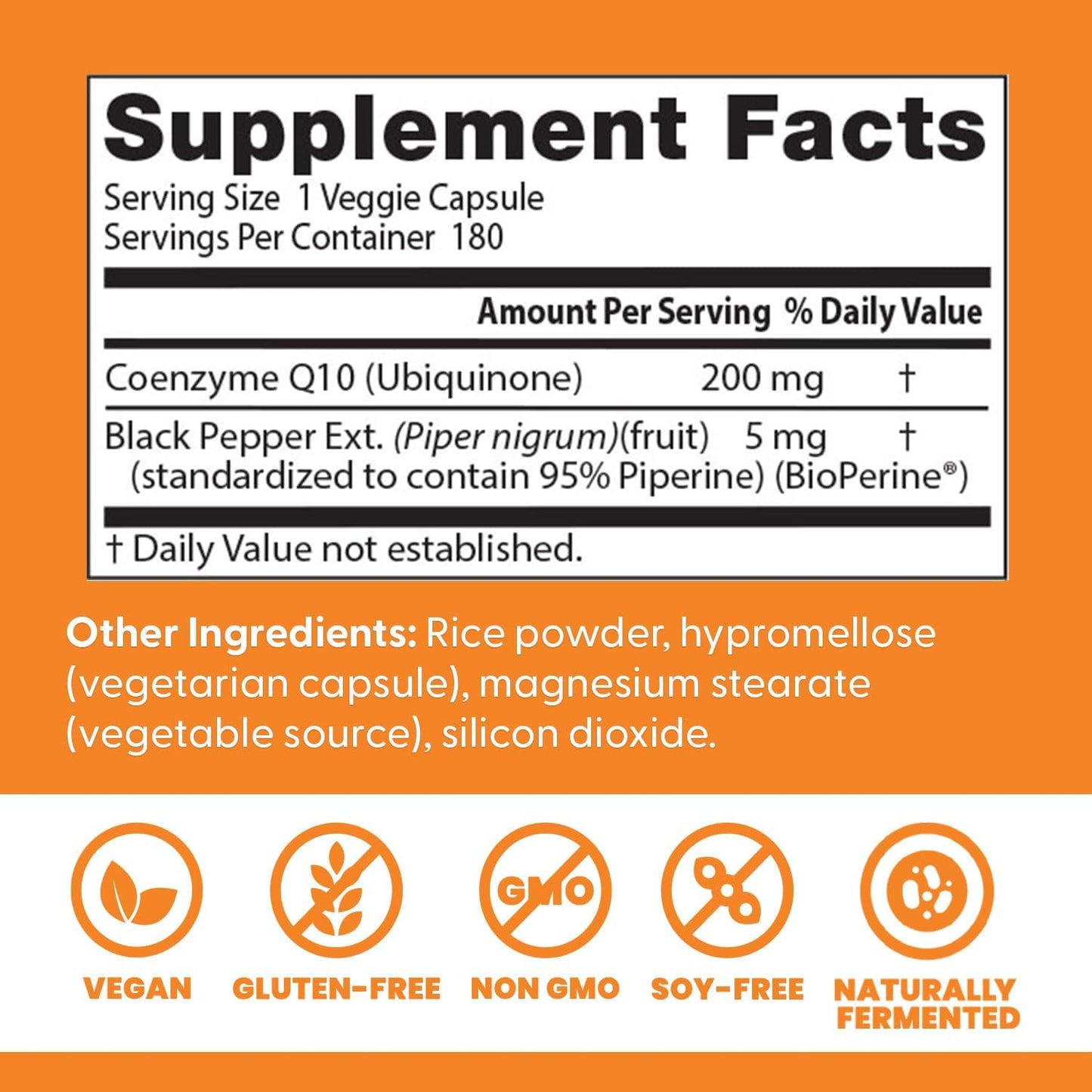 Doctor's Best High Absorption CoQ10, Heart & Energy Support, USP Verified, Naturally Fermented CoQ10, Non-GMO Gluten Free, Soy Free, Vegan 180 Veggie Caps - Nirvana Guru