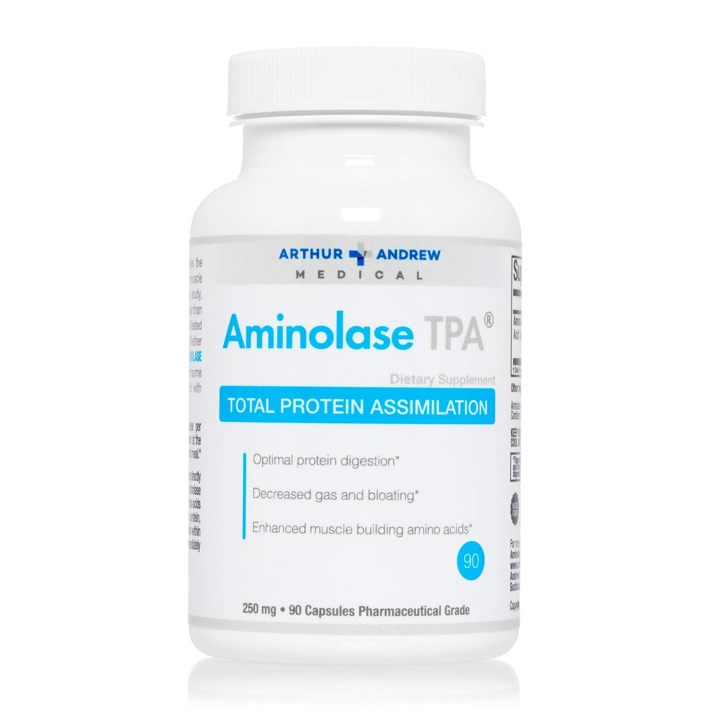 Arthur Andrew Medical - Aminolase TPA, Total Protein Assimilation, Optimal Protein Absorption and Decreased Gas and Bloating, Vegan, Non-GMO, 90 Capsules Nirvana Guru