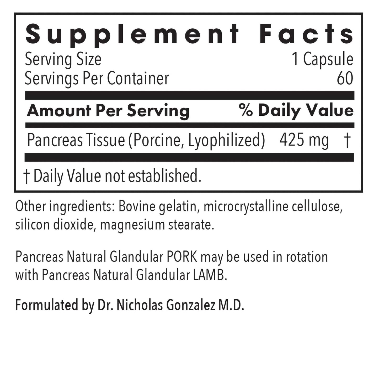 Allergy Research Group Pancreas Supplement - Pancreatic Enzymes for Women and Men, Digestive Pork Pancreas Powder Capsules, Healthy Digestion Support - 720 Capsules Nirvana Guru