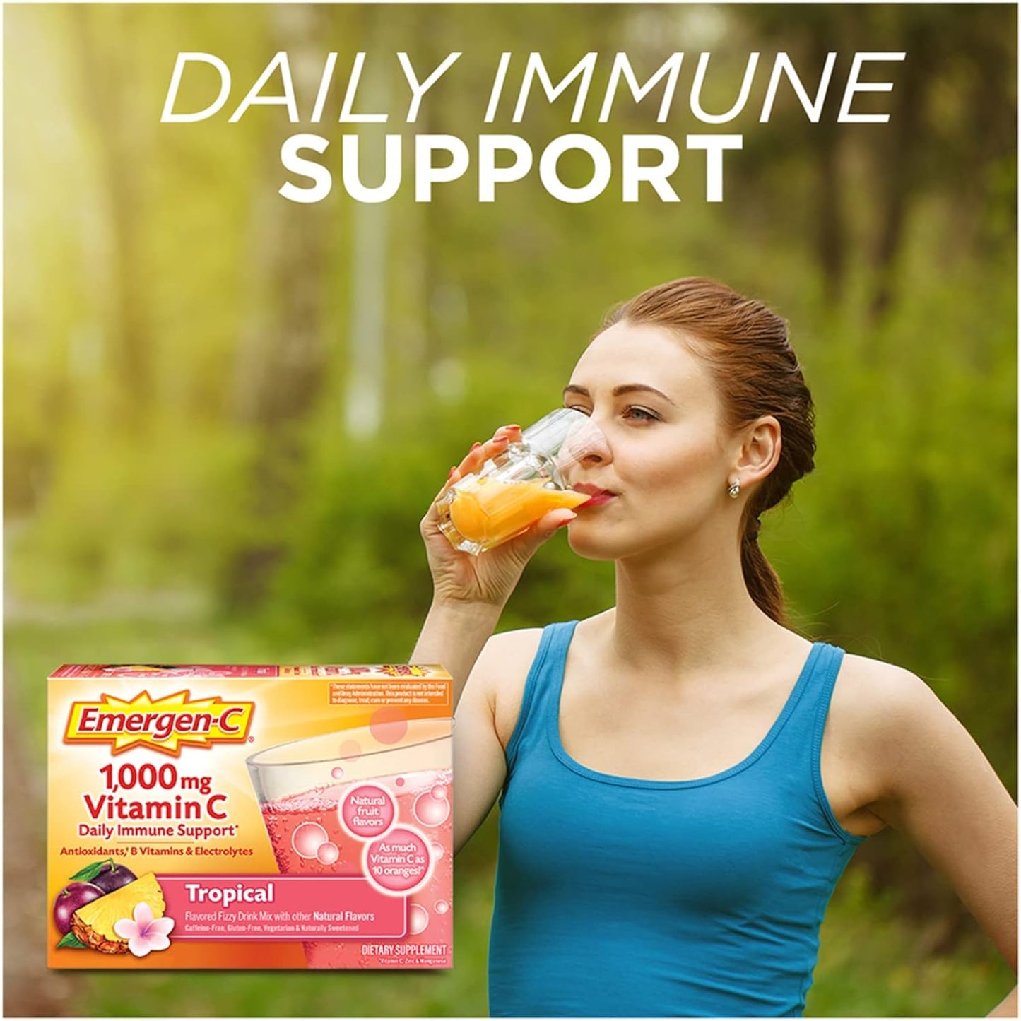 Emergen-C 1000mg Vitamin C Powder for Daily Immune Support Caffeine Free Vitamin C Supplements with Zinc and Manganese, B Vitamins and Electrolytes, Super Orange Flavor - 30 Count Nirvana Guru