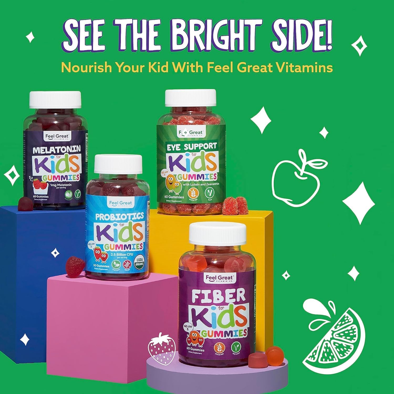 Feel Great Vitamin Co. Complete DHA Gummies for Kids | with Omega 3 6 9 + DHA, Vitamin C | Supports Healthy Brain Function, Vision & Heart Health | Gluten Free, Vegetarian | 60 Gummies Nirvana Guru