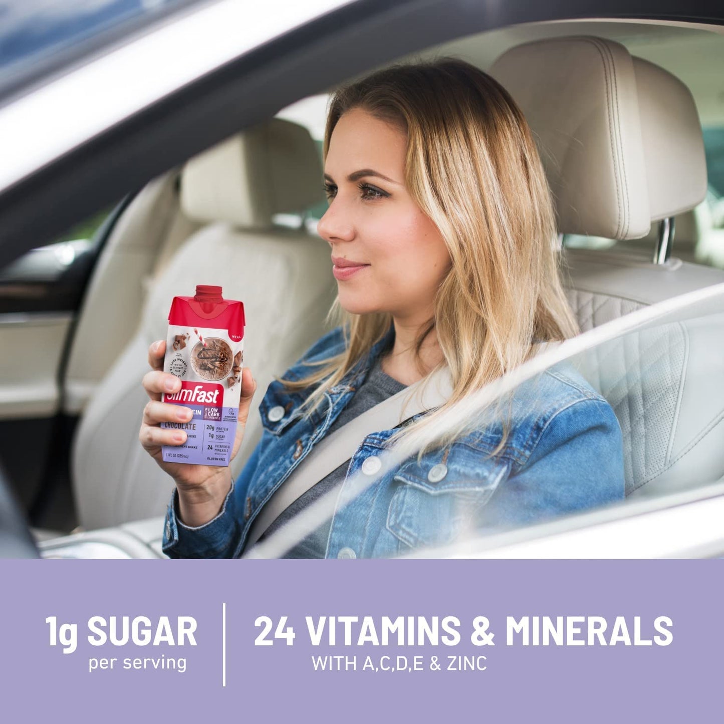 SlimFast Protein Shake with Caffeine, Caramel Macchiato- 20g Protein, Meal Replacement Shakes, High Protein with Low Carb and Low Sugar, 24 Vitamins and Minerals, 12 Count (Pack of 1)