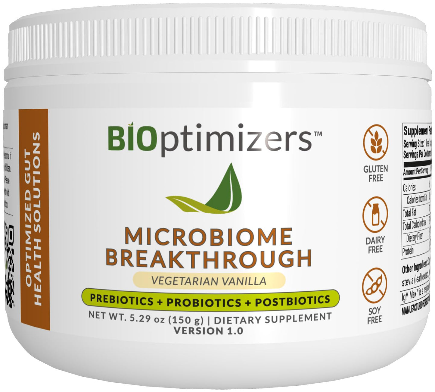 Microbiome Breakthrough Repair Powder - Vegetarian Vanilla - Contains Probiotics for Men and Women - Gas & Bloating Relief - GI Revive - Improves Gut Health - 30 Servings - 150g Nirvana Guru
