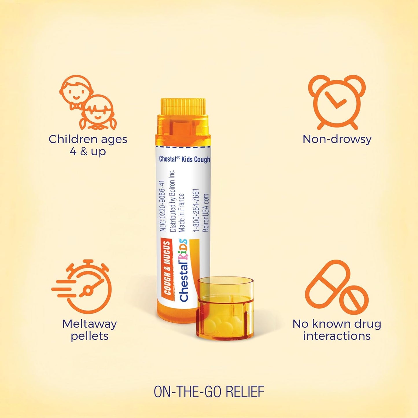Boiron Chestal Kids Pellets for Cough and Mucus Relief, Nasal or Chest Congestion, and Sore Throat Relief - 2 Count (160 Pellets) - Nirvana Guru