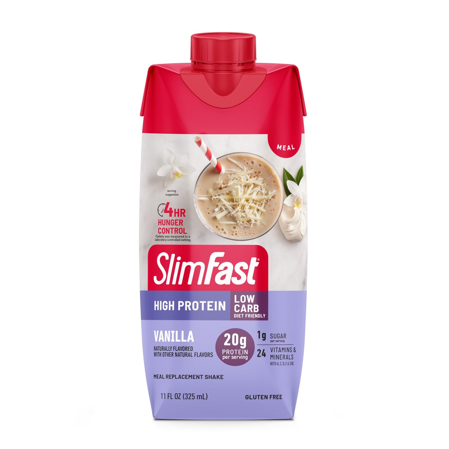 SlimFast Protein Shake with Caffeine, Caramel Macchiato- 20g Protein, Meal Replacement Shakes, High Protein with Low Carb and Low Sugar, 24 Vitamins and Minerals, 12 Count (Pack of 1)