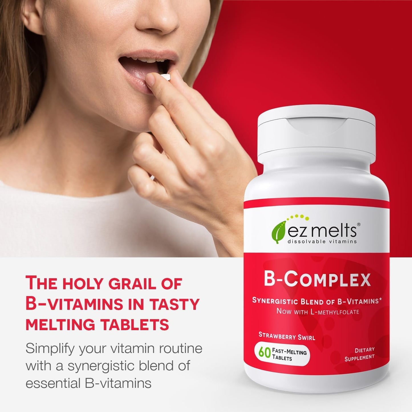 EZ Melts Dissolvable Vitamin B-Complex with Methyl B12 and Methyl Folate, Sugar-Free, 2-Month Supply Nirvana Guru