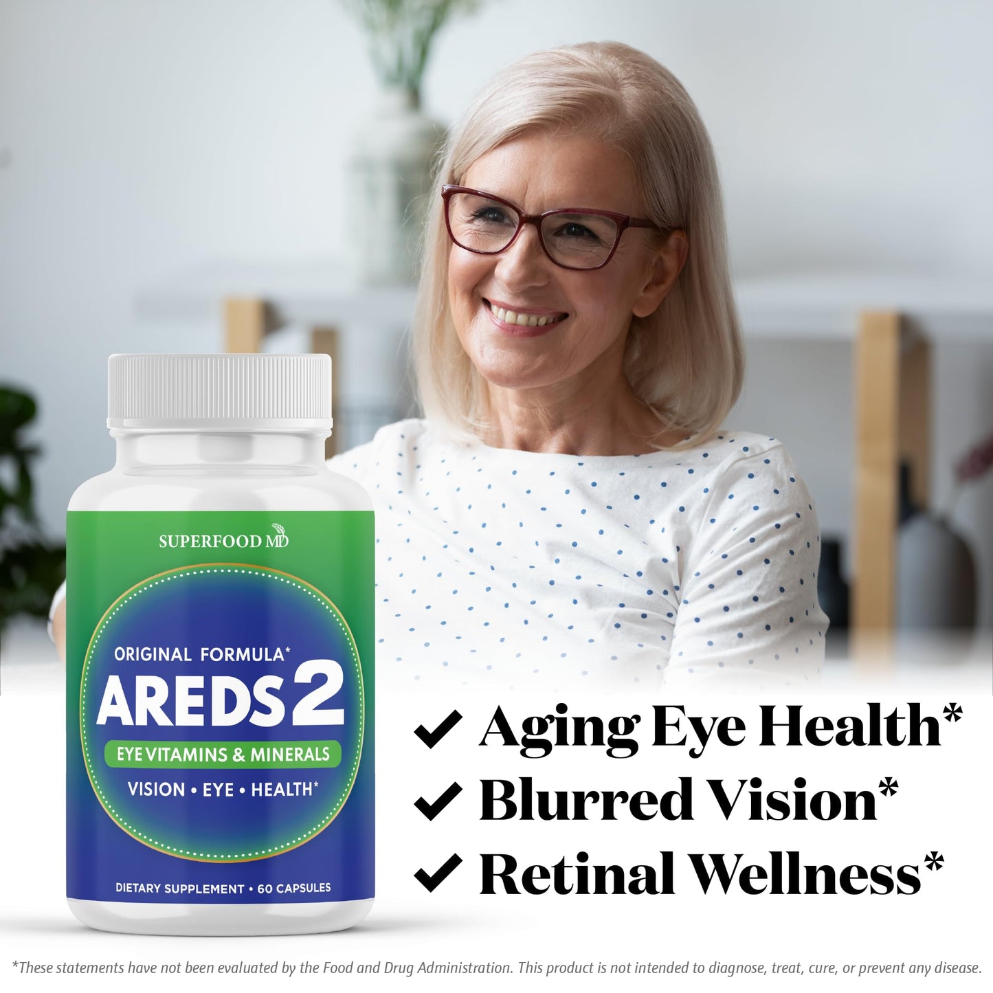 AREDS 2 Eye Vitamin & Mineral Supplement, Contains Lutein, Vitamin C, Zeaxanthin, Zinc & Vitamin E with Added Copper - 120 Count Nirvana Guru